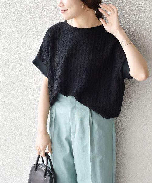 tシャツ ウールジャカードプルオーバーカットソー レディース ウールジャカードプルオーバーカットソー(507723394)｜阪急