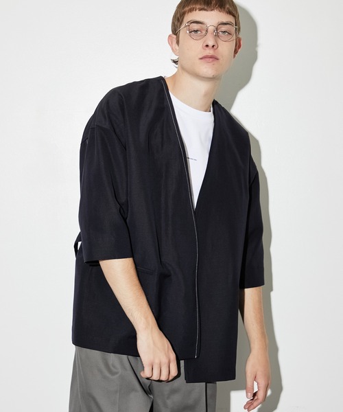 PUBLIC TOKYO（パブリックトウキョウ）の「タイロッケンレイヤードカーデ（カーディガン/ボレロ・メンズ・ネイビー/ブラウン・1/2）」の3枚目の写真