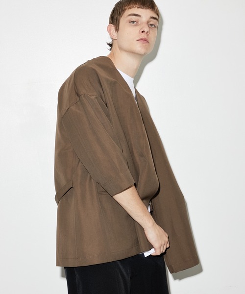 PUBLIC TOKYO（パブリックトウキョウ）の「タイロッケンレイヤードカーデ（カーディガン/ボレロ・メンズ・ネイビー/ブラウン・1/2）」の13枚目の写真