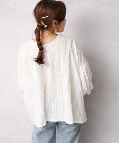 ap retro（アプレトロ）の「袖ボリュームスモックブラウス【ZOZO限定アイテム】（シャツ/ブラウス・レディース・ホワイト/ブラック・FREE）」の12枚目の写真