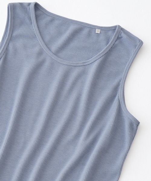 Anchor Smith（アンカー スミス）の「ワッフル レイヤード オーバーロングタンクトップ（タンクトップ・メンズ・パープル系その他/カーキ/チャコール/ベージュ/ブラック/グリーン系その他/ヘザーグレー/ブルー系その他/アイボリー/ネイビー・L/M/S）」の9枚目の写真