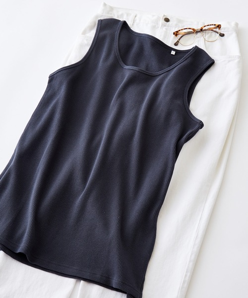 Anchor Smith（アンカー スミス）の「ワッフル レイヤード オーバーロングタンクトップ（タンクトップ・メンズ・パープル系その他/カーキ/チャコール/ベージュ/ブラック/グリーン系その他/ヘザーグレー/ブルー系その他/アイボリー/ネイビー・L/M/S）」の8枚目の写真