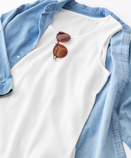 Anchor Smith（アンカー スミス）の「ワッフル レイヤード オーバーロングタンクトップ（タンクトップ・メンズ・パープル系その他/カーキ/チャコール/ベージュ/ブラック/グリーン系その他/ヘザーグレー/ブルー系その他/アイボリー/ネイビー・L/M/S）」の2枚目の写真