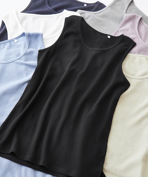 Anchor Smith（アンカー スミス）の「ワッフル レイヤード オーバーロングタンクトップ（タンクトップ・メンズ・パープル系その他/カーキ/チャコール/ベージュ/ブラック/グリーン系その他/ヘザーグレー/ブルー系その他/アイボリー/ネイビー・L/M/S）」の3枚目の写真