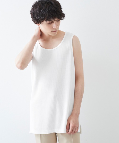 Anchor Smith（アンカー スミス）の「ワッフル レイヤード オーバーロングタンクトップ（タンクトップ・メンズ・パープル系その他/カーキ/チャコール/ベージュ/ブラック/グリーン系その他/ヘザーグレー/ブルー系その他/アイボリー/ネイビー・L/M/S）」の15枚目の写真