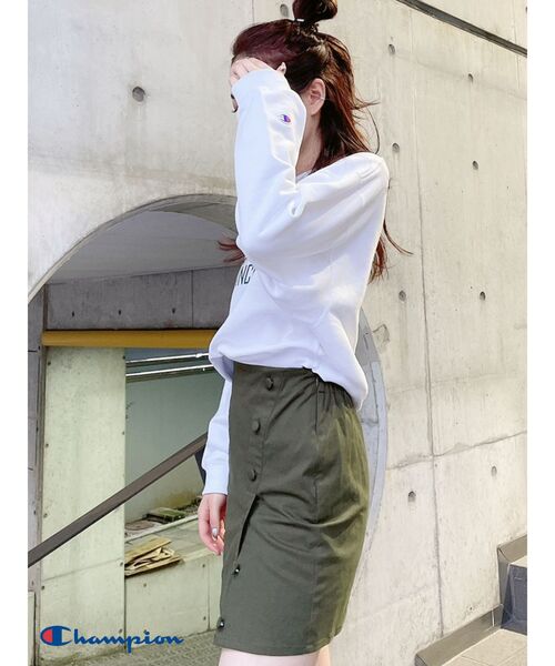 GYDA（ジェイダ）の「オープンスリットスカートライクショーパン（スカート・レディース・ブラック/オリーブ・FREE）」の12枚目の写真