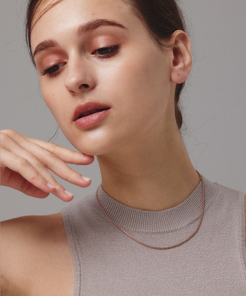 CENE(セネ)の「【CENE】セネ/1mmスネークチェーン ネックレス/39cm(ネックレス・レディース・ゴールド/ピンクゴールド・FREE)」の2枚目の写真