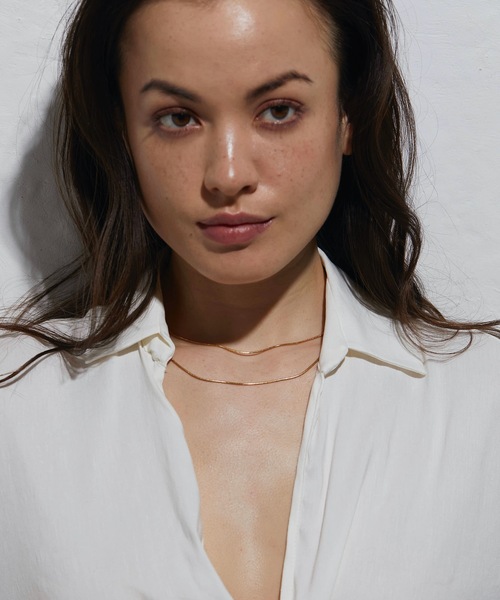 CENE(セネ)の「【CENE】セネ/1mmスネークチェーン ネックレス/39cm(ネックレス・レディース・ゴールド/ピンクゴールド・FREE)」の4枚目の写真