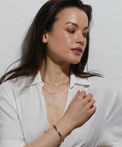 CENE(セネ)の「【CENE】セネ/1mmスネークチェーン ネックレス/39cm(ネックレス・レディース・ゴールド/ピンクゴールド・FREE)」の5枚目の写真