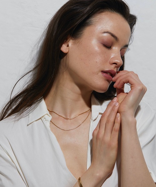 CENE(セネ)の「【CENE】セネ/1mmスネークチェーン ネックレス/39cm(ネックレス・レディース・ゴールド/ピンクゴールド・FREE)」の6枚目の写真