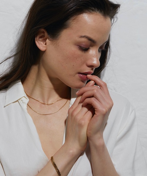 CENE(セネ)の「【CENE】セネ/1mmスネークチェーン ネックレス/39cm(ネックレス・レディース・ゴールド/ピンクゴールド・FREE)」の7枚目の写真