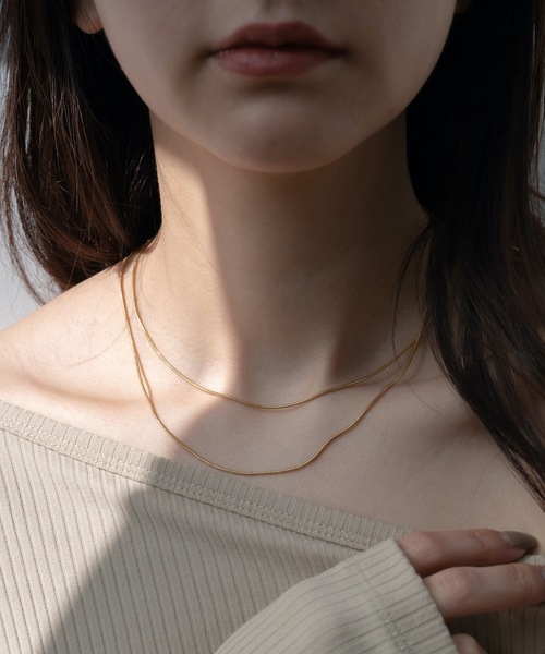 CENE(セネ)の「【CENE】セネ/1mmスネークチェーン ネックレス/39cm(ネックレス・レディース・ゴールド/ピンクゴールド・FREE)」の11枚目の写真