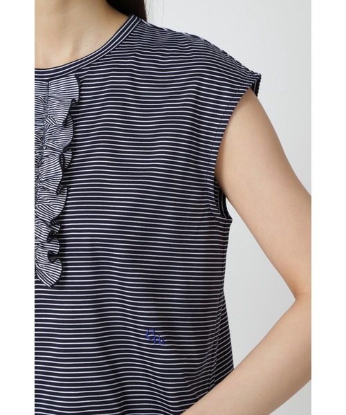 ◆オーガニック丸胴ボーダータートルカットソー ◇オーガニック丸胴ボーダータートルカットソー （カットソー）｜human