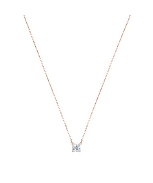 SWAROVSKI（スワロフスキー）の「【公式】【スワロフスキー】Stilla Attract ネックレス, スクエア・カット, ホワイト, ローズゴールドトーン・プレーティング（ネックレス・レディース・ゴールド系・ONE SIZE]）」の7枚目の写真
