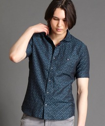 MONSIEUR NICOLE | ジオメトリック柄 綿麻 半袖シャツ(シャツ/ブラウス)