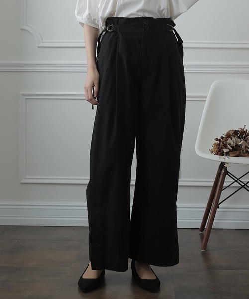 ElegChic(エレグシック)の「裾ベンツハイウエストワイドパンツ(その他パンツ・レディース・ブラック/カーキ/ベージュ・4L/L/XXL/XL/M)」の4枚目の写真
