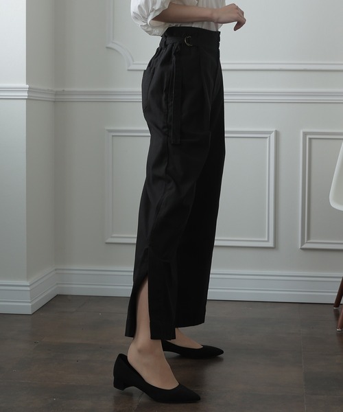 ElegChic(エレグシック)の「裾ベンツハイウエストワイドパンツ(その他パンツ・レディース・ブラック/カーキ/ベージュ・4L/L/XXL/XL/M)」の5枚目の写真