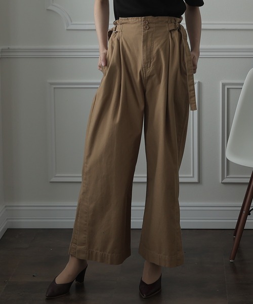 ElegChic(エレグシック)の「裾ベンツハイウエストワイドパンツ(その他パンツ・レディース・ブラック/カーキ/ベージュ・4L/L/XXL/XL/M)」の8枚目の写真