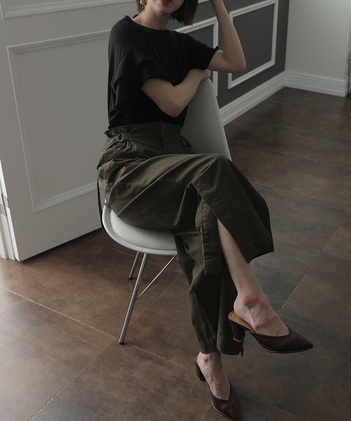 ElegChic(エレグシック)の「裾ベンツハイウエストワイドパンツ(その他パンツ・レディース・ブラック/カーキ/ベージュ・4L/L/XXL/XL/M)」の20枚目の写真