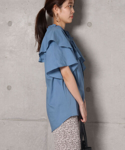 fredy repit（フレディレピ）の「【WEB限定】ボリュームフリルブラウス（シャツ/ブラウス・レディース・ブラック/ブラック系その他3/ブルー・38）」の6枚目の写真