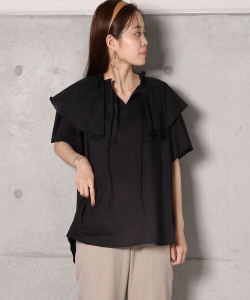 fredy repit（フレディレピ）の「【WEB限定】ボリュームフリルブラウス（シャツ/ブラウス・レディース・ブラック/ブラック系その他3/ブルー・38）」の13枚目の写真