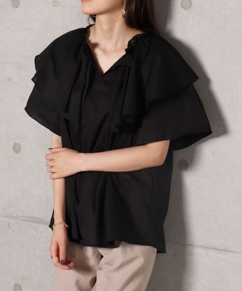 fredy repit（フレディレピ）の「【WEB限定】ボリュームフリルブラウス（シャツ/ブラウス・レディース・ブラック/ブラック系その他3/ブルー・38）」の15枚目の写真