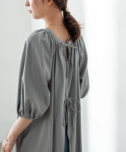 mystic（ミスティック）の「バックリボンワンピース（ワンピース・レディース・アイボリー/グレー・FREE）」の11枚目の写真