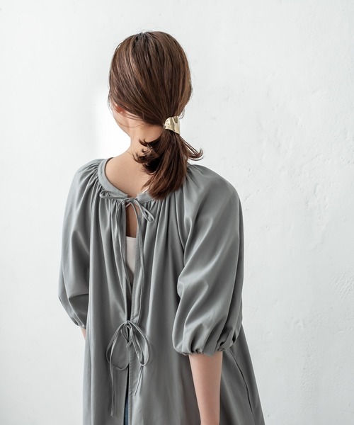 mystic（ミスティック）の「バックリボンワンピース（ワンピース・レディース・アイボリー/グレー・FREE）」の3枚目の写真