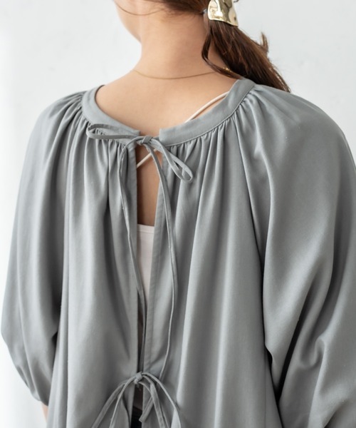 mystic（ミスティック）の「バックリボンワンピース（ワンピース・レディース・アイボリー/グレー・FREE）」の7枚目の写真