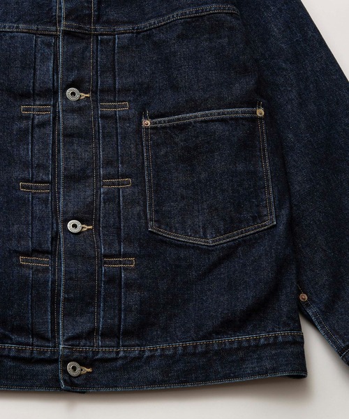 Johnbull（ジョンブル）の「デニムジャケットファーストモデル(ID213)（デニムジャケット・メンズ・ダークインディゴブルー/ブラック・MEDIUM/LARGE/SMALL）」の12枚目の写真