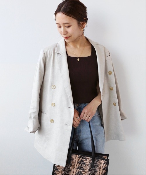 JOURNAL STANDARD relume(ジャーナルスタンダード レリューム)の「Vis/Polyスクエアネックリブタンクトップ◆(タンクトップ・レディース・ホワイト/ブラック/ベージュ/ブラウン・FREE)」の8枚目の写真