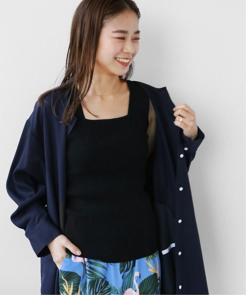 JOURNAL STANDARD relume(ジャーナルスタンダード レリューム)の「Vis/Polyスクエアネックリブタンクトップ◆(タンクトップ・レディース・ホワイト/ブラック/ベージュ/ブラウン・FREE)」の6枚目の写真