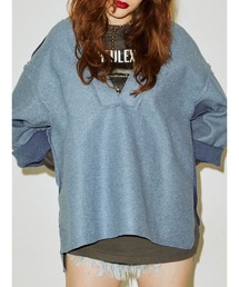 jouetie | Vネックカットオフプルオーバー(スウェット)