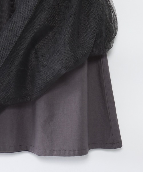 ikka（イッカ）の「【キッズ】チュールフレアスカート（100~160cm）（スカート・キッズ・チャコールグレー/ブラウン・100/110/120/130/140/150/160）」の8枚目の写真