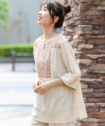 チチカカ | クロス刺繍プルオーバー(シャツ/ブラウス)