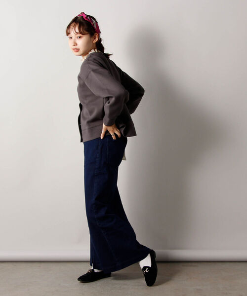 fredy repit（フレディレピ）の「スリットナロー デニムスカート（デニムスカート・レディース・ブラック/ネイビー・38/36）」の5枚目の写真