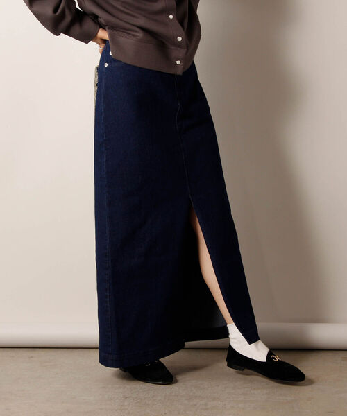 fredy repit（フレディレピ）の「スリットナロー デニムスカート（デニムスカート・レディース・ブラック/ネイビー・38/36）」の16枚目の写真