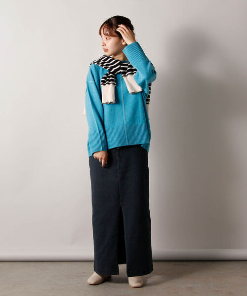 fredy repit（フレディレピ）の「スリットナロー デニムスカート（デニムスカート・レディース・ブラック/ネイビー・38/36）」の8枚目の写真