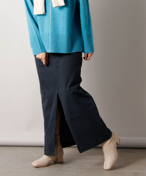 fredy repit（フレディレピ）の「スリットナロー デニムスカート（デニムスカート・レディース・ブラック/ネイビー・38/36）」の14枚目の写真