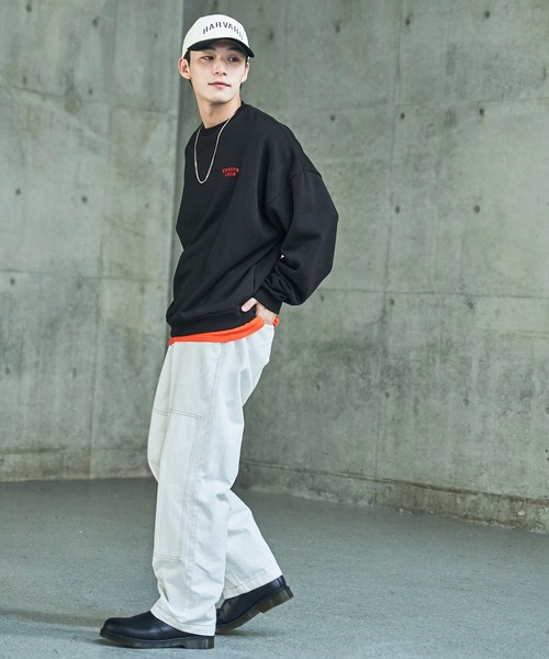 Snap club（スナップクラブ）の「【Snap club】裏起毛ワンポイント刺繍ロゴ オーバーサイズ プルオーバースウェット（スウェット・メンズ・ライトブルー/ネイビー/ブラック/オートミール/グリーン系その他・M/L）」の10枚目の写真