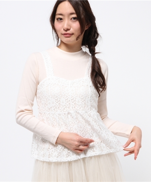 WEGO(ウィゴー)の「WEGO/ビスチェアンサンブルTシャツ(アンサンブル・レディース・オフホワイト/ライトグレー/ライトピンク・FREE)」の8枚目の写真