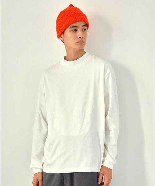 green label relaxing（グリーンレーベルリラクシング）の「＜green label relaxing＞GIZA ソリッド モックネック 長袖 カットソー（Tシャツ/カットソー・メンズ・ホワイト/ブラック・S/M/L/XL）」の7枚目の写真