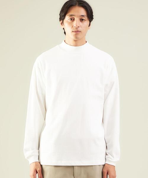 green label relaxing（グリーンレーベルリラクシング）の「＜green label relaxing＞GIZA ソリッド モックネック 長袖 カットソー（Tシャツ/カットソー・メンズ・ホワイト/ブラック・S/M/L/XL）」の8枚目の写真