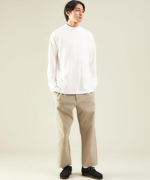 green label relaxing（グリーンレーベルリラクシング）の「＜green label relaxing＞GIZA ソリッド モックネック 長袖 カットソー（Tシャツ/カットソー・メンズ・ホワイト/ブラック・S/M/L/XL）」の5枚目の写真