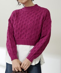 N.（N. Natural Beauty Basic） | ◆柄編みクロップドニット(ニット/セーター)