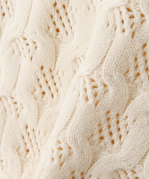 N.（N. Natural Beauty Basic）（エヌエヌナチュラルビューティーベーシック）の「◆柄編みクロップドニット（ニット/セーター・レディース・ピンク/オフホワイト/ダークグリーン・MEDIUM）」の14枚目の写真