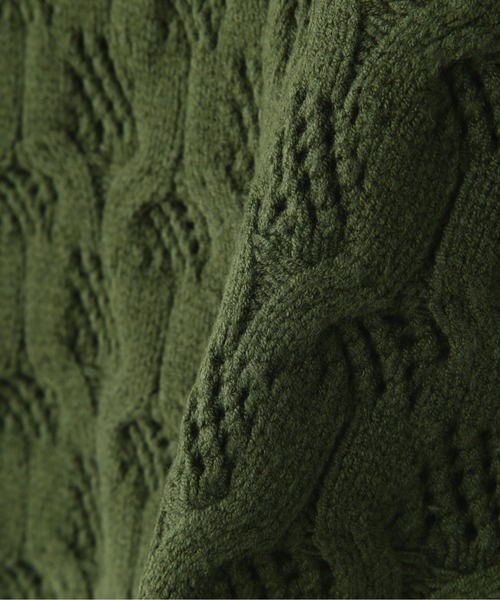 N.（N. Natural Beauty Basic）（エヌエヌナチュラルビューティーベーシック）の「◆柄編みクロップドニット（ニット/セーター・レディース・ピンク/オフホワイト/ダークグリーン・MEDIUM）」の16枚目の写真