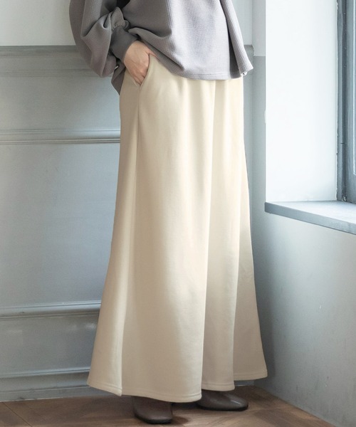 coca（coca）（コカ）の「暖か履き心地抜群裏起毛マキシスカート（スカート・レディース・チャコールグレー/ブラック/グレー/ライトグレー/アイボリー・SHORT/LONG）」の2枚目の写真