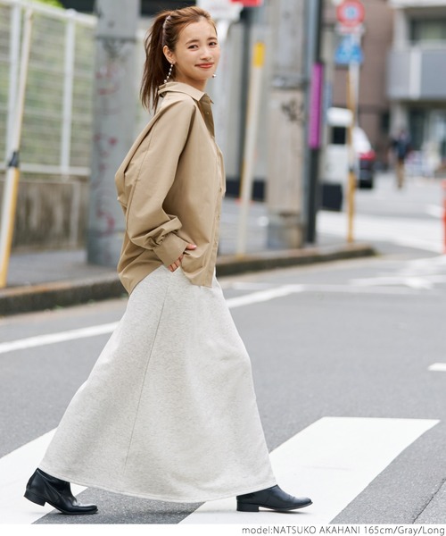 暖か履き心地抜群裏起毛マキシスカート（スカート）｜coca（coca