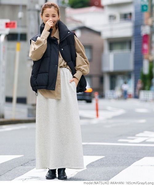 coca（coca）（コカ）の「暖か履き心地抜群裏起毛マキシスカート（スカート・レディース・チャコールグレー/ブラック/グレー/ライトグレー/アイボリー・SHORT/LONG）」の22枚目の写真